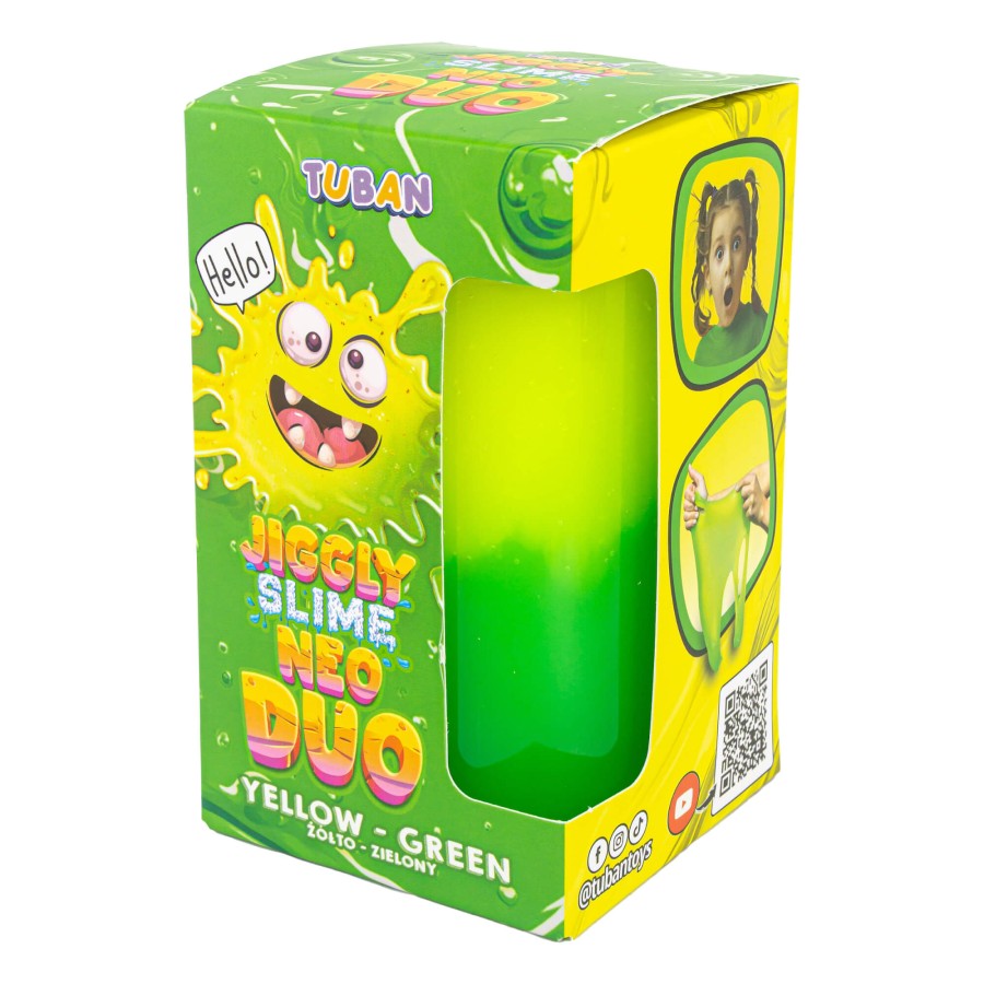 Jiggly Slime Neo Duo - żółto-zielony, 430g / Tuban