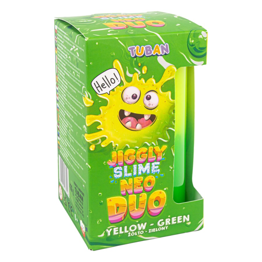 Jiggly Slime Neo Duo - żółto-zielony, 430g / Tuban