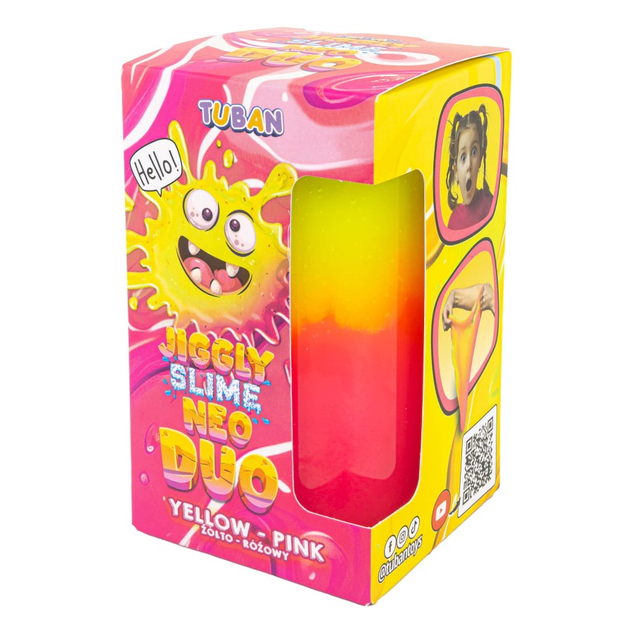 Jiggly Slime Neo Duo - żółto-różowy, 430g / Tuban