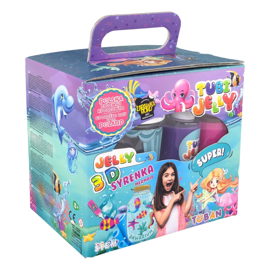 Zestaw Tubi Jelly 6 kolorów + małe akwarium - syrenka / Tuban