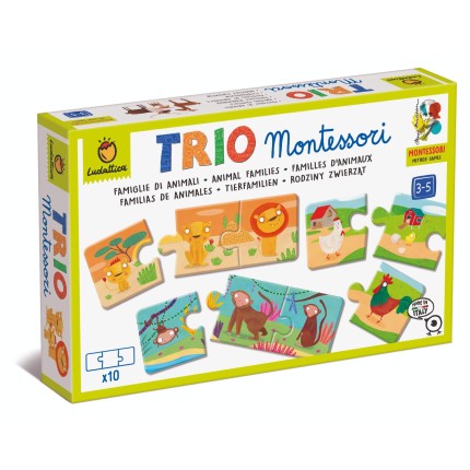 TRIO Montessori - gra-układanka - RODZINY ZWIERZĄT / Ludattica