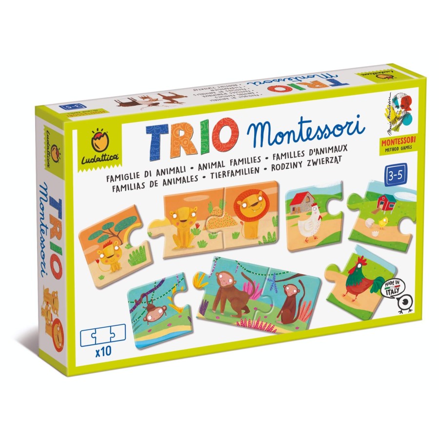 TRIO Montessori - gra-układanka - RODZINY ZWIERZĄT / Ludattica