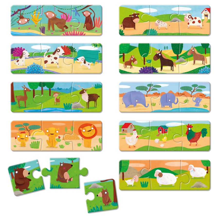 TRIO Montessori - gra-układanka - RODZINY ZWIERZĄT / Ludattica