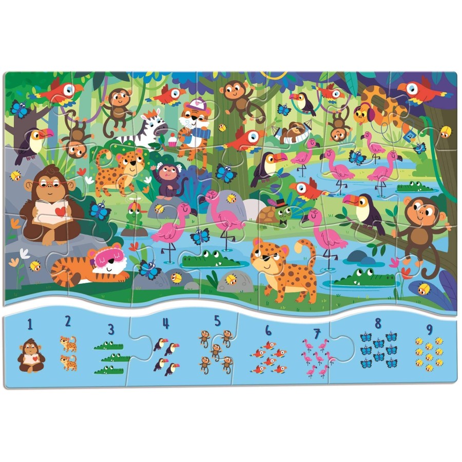 Puzzle 123 – MATEMATYCZNE puzzle dla najmłodszych – DŻUNGLA / Ludattica