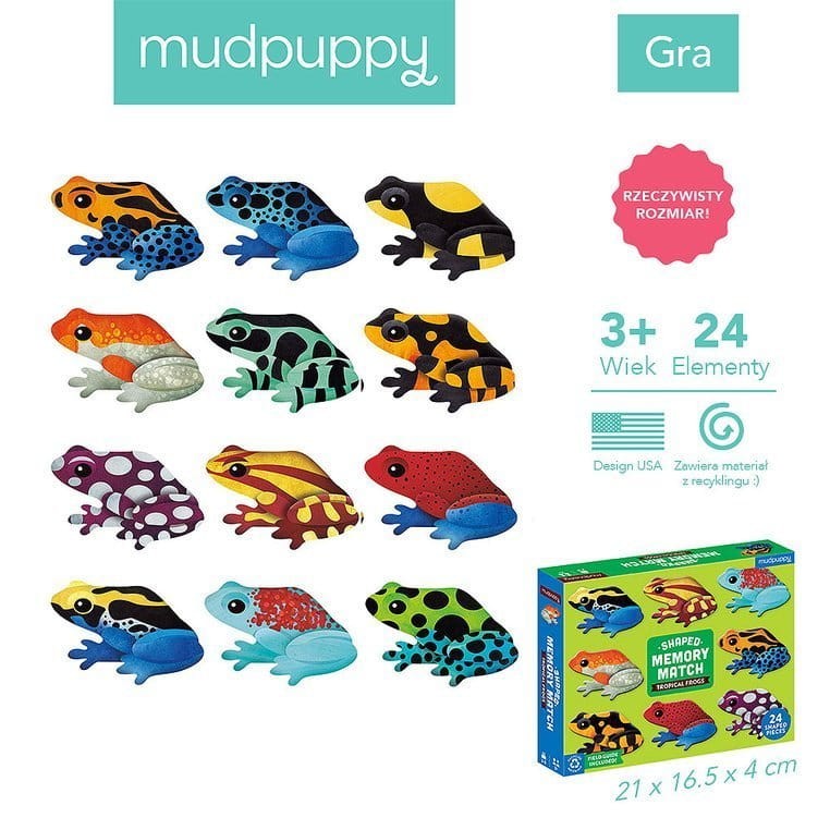 Gra Memory Tropikalne żaby 24 elementy 3-8 lat / Mudpuppy