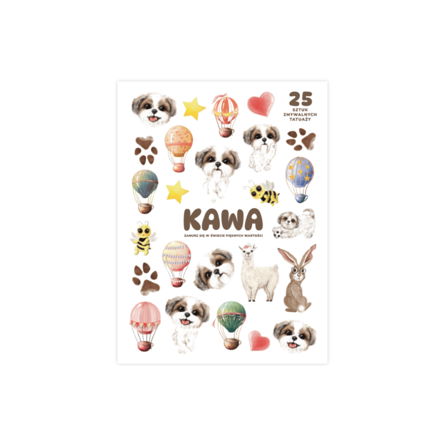 Zestaw 25 zmywalnych tatuaży "Kawa" / Neverending store Anna Załęcka