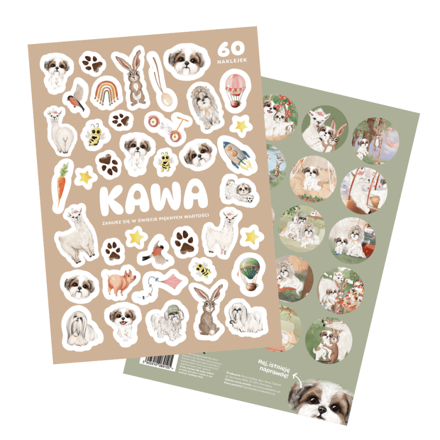 Zestaw 60 naklejek "Kawa" / Neverending store Anna Załęcka