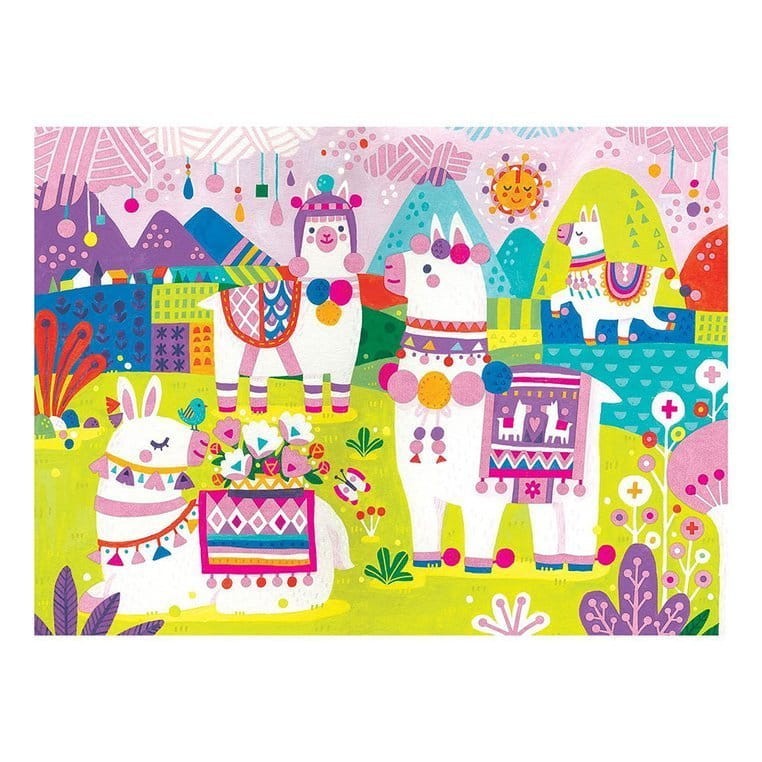 Puzzle sensoryczne z miękkimi aplikacjami Lamy 42 elementy 3+ / Mudpuppy