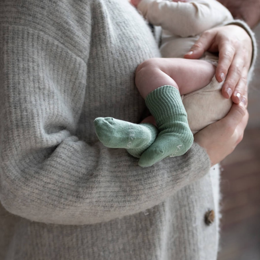 Skarpetki dla noworodków i wcześniaków Stay-on-Socks Newborn, Pale Green / KipKep