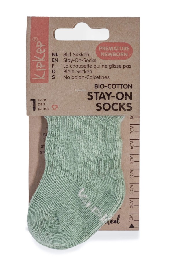 Skarpetki dla noworodków i wcześniaków Stay-on-Socks Newborn, Pale Green / KipKep