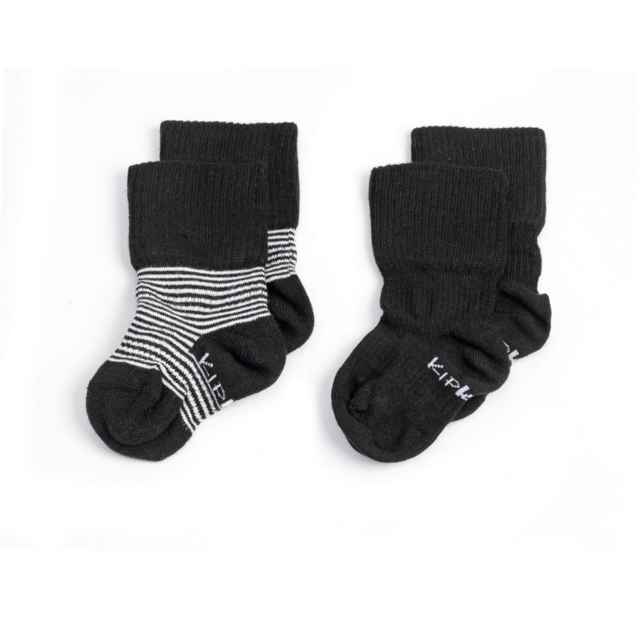Skarpetki niemowlęce Stay-on-Socks, Black Stripes / KipKep