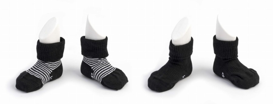 Skarpetki niemowlęce Stay-on-Socks, Black Stripes / KipKep