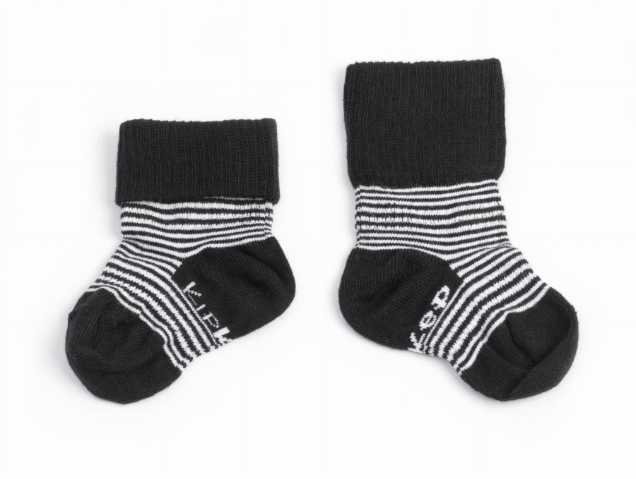 Skarpetki niemowlęce Stay-on-Socks, Black Stripes / KipKep