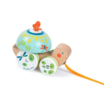 Drewniany żółwik do ciągnięcia / Moulin Roty