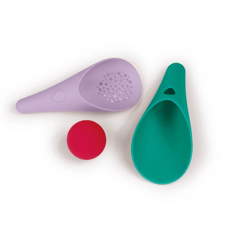 Zestaw 2 łopatek wielofunkcyjnych z piłeczką Cuppi Lagoon + lavender / QUUT