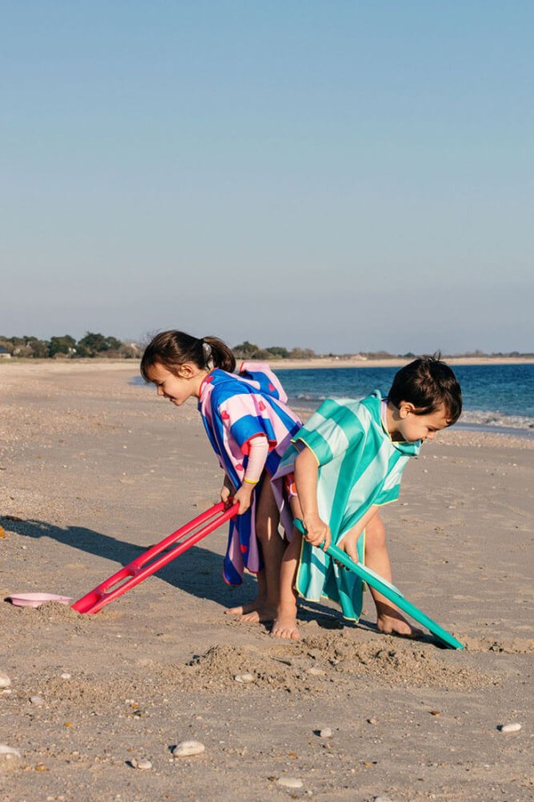 Dwustronne poncho kąpielowe dla dzieci Cherry Red / QUUT