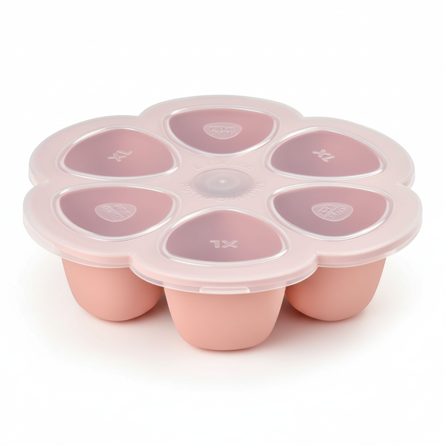 Silikonowy pojemnik do mrożenia duży 6 x 150 ml Old pink / Beaba