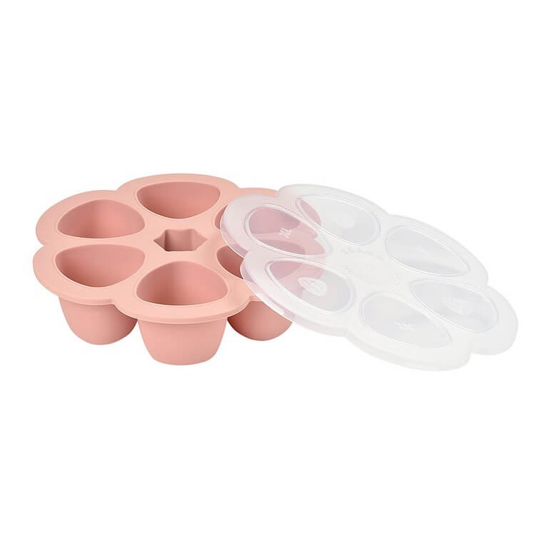 Silikonowy pojemnik do mrożenia duży 6 x 150 ml Old pink / Beaba