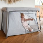 Łóżeczko turystyczne dwupoziomowe z funkcją kojca 3w1 Eazy sleep Heather grey, Pebble / Beaba