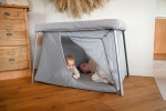 Łóżeczko turystyczne dwupoziomowe z funkcją kojca 3w1 Eazy sleep Heather grey, Pebble / Beaba