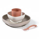 Komplet naczyń z silikonu z przyssawką Terracotta / Beaba