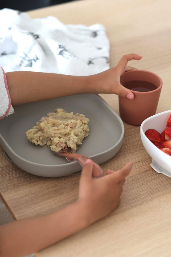 Komplet naczyń z silikonu z przyssawką Terracotta / Beaba