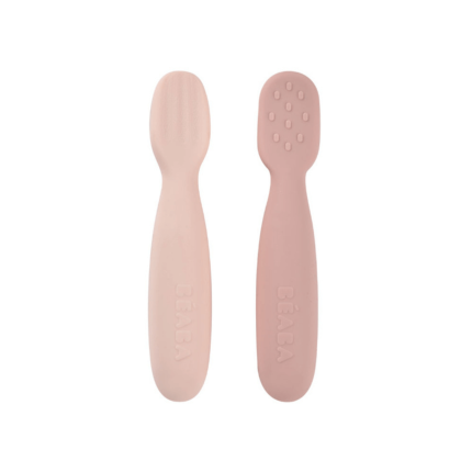 Zestaw 2 silikonowych pierwszych łyżeczek-gryzaków: Cotton candy, sorbet / Beaba