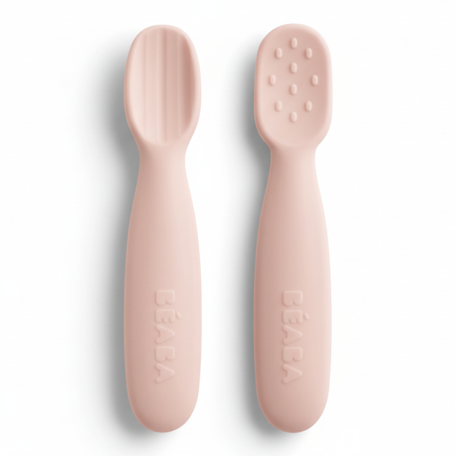 Zestaw 2 silikonowych pierwszych łyżeczek-gryzaków: Cotton candy, sorbet / Beaba