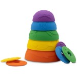 Silikonowe kubeczki, miseczki do układania i do wody z tonącymi dyskami Cups Rainbow / Jellystone