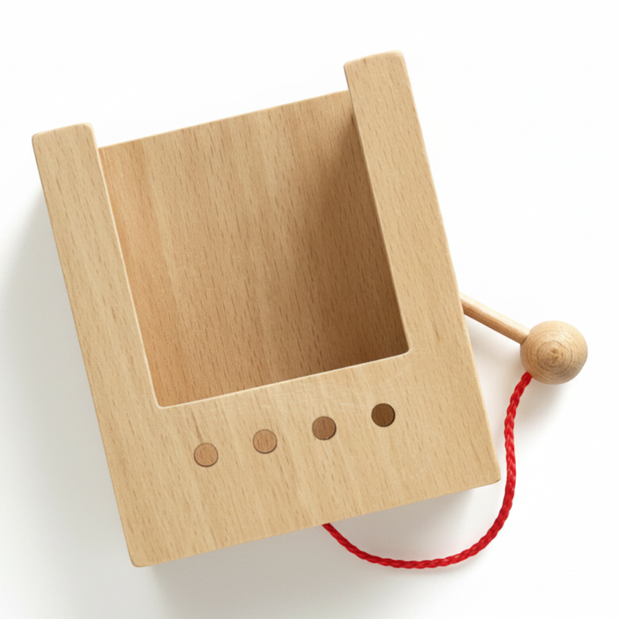 Drewniane pudełko z otworami do kart WiemTo / WiemTo