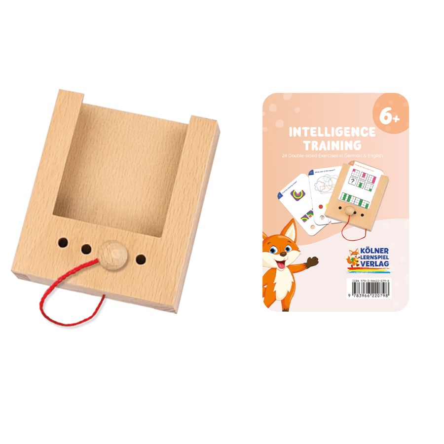 Drewniane pudełko z otworami do kart WiemTo / WiemTo