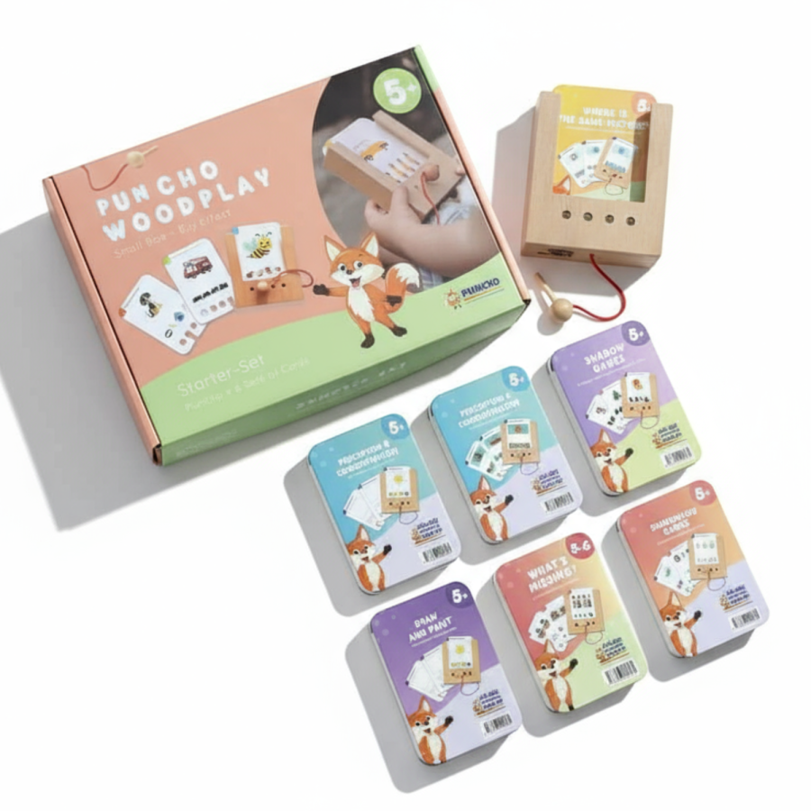 Zestaw dla dzieci 5+. Pudełko WiemTo i 6 Zestawów Kart / WiemTo