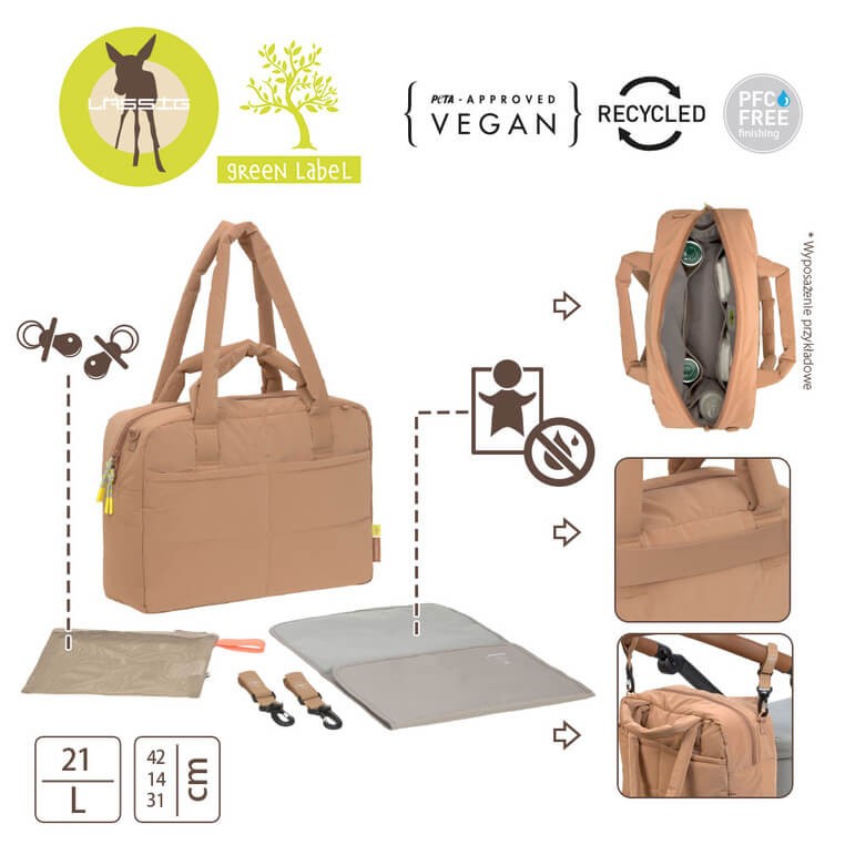 Torba dla mam z akcesoriami Everyday almond / Lassig Green Label