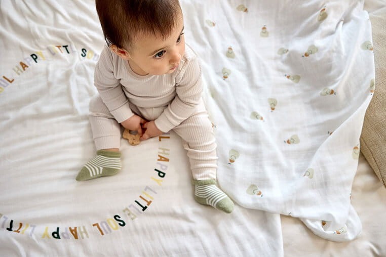 Bambusowy otulacz kocyk 80x80cm zestaw 3 szt. Happy Fruits Lemon / Lassig