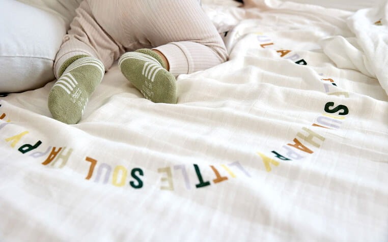 Bambusowy otulacz kocyk 80x80cm zestaw 3 szt. Happy Fruits Lemon / Lassig