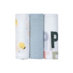 Bambusowy otulacz kocyk 80x80cm zestaw 3 szt. Happy Fruits Lemon / Lassig