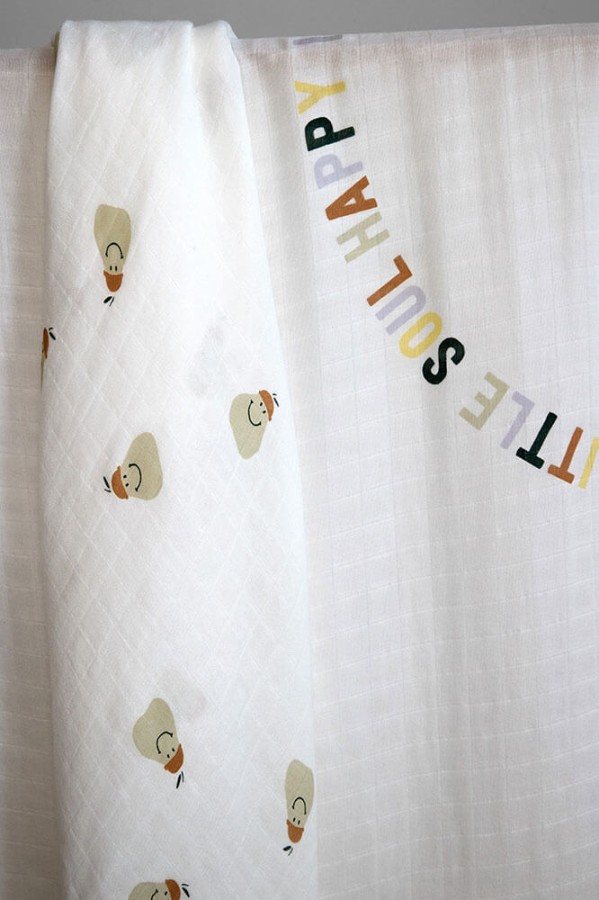 Bambusowy otulacz kocyk 120x120cm zestaw 2 szt. Happy Fruits Pear / Lassig