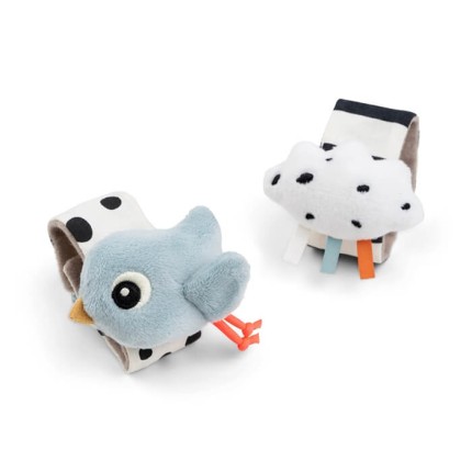 Zabawka na rączkę, 2 szt. - Happy Clouds Blue / Done by Deer