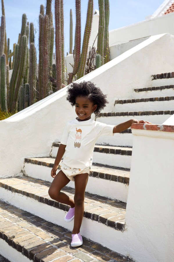 Ultrawygodne elastyczne trampki dziecięce z antypoślizgową podeszwą Splash & Fun lilac / Lassig