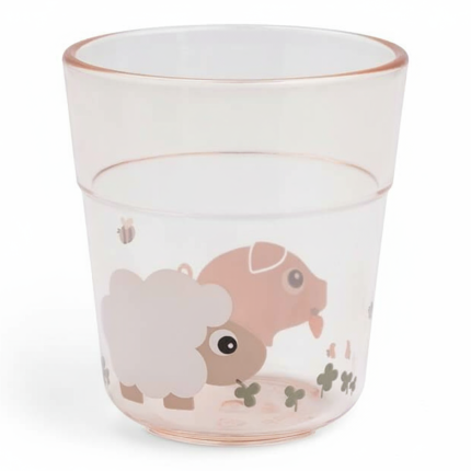 Kubek dla dziecka Glass L 220ml Tiny Farm Powder / Done by Deer
