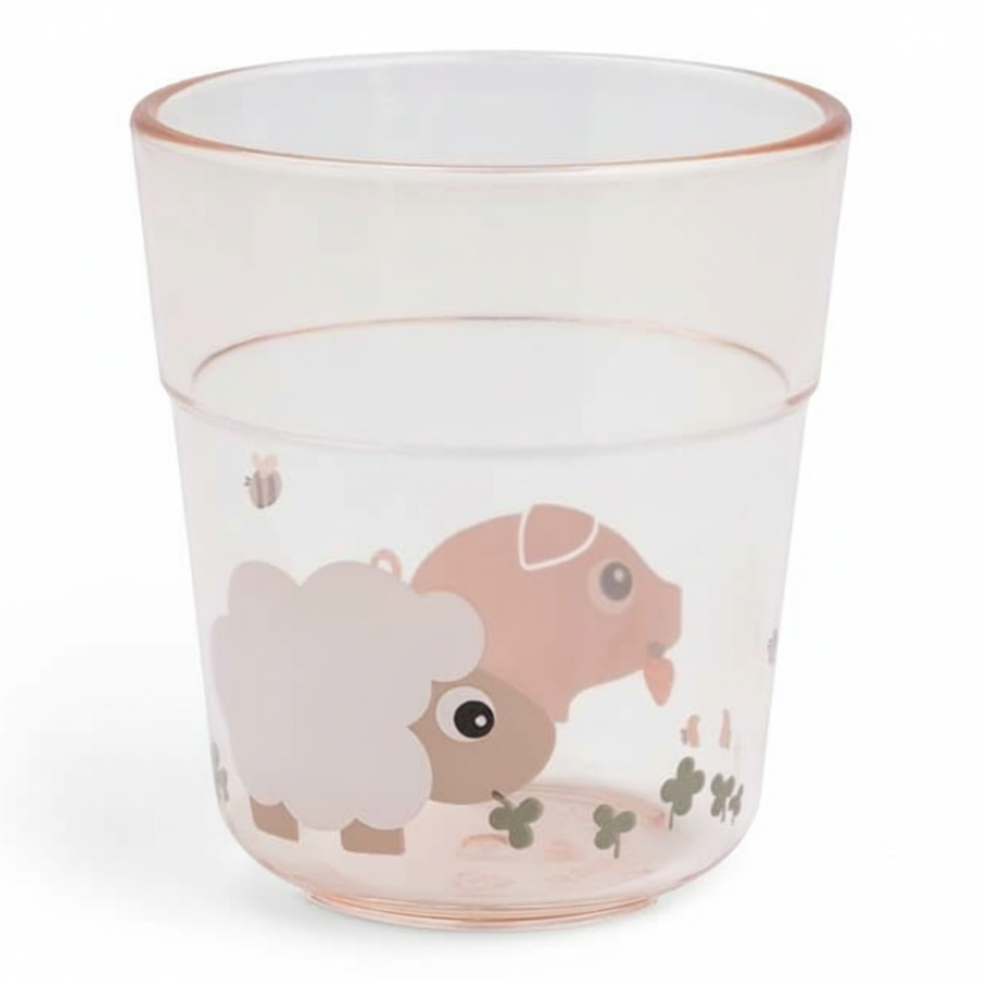 Kubek dla dziecka Glass L 220ml Tiny Farm Powder / Done by Deer