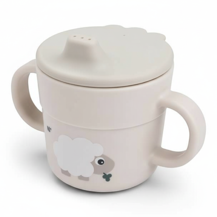 Kubek z ustnikiem Foodie Tiny Farm Sand / Done by Deer