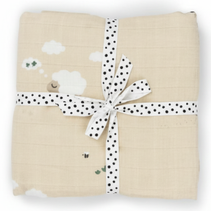 Otulacz Kocyk Bawełniany 120x120cm Tiny Farm Sand / Done by Deer