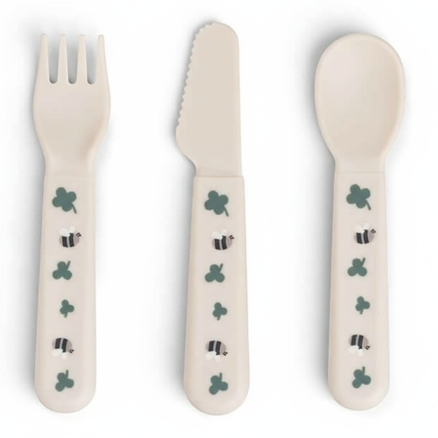 Sztućce dla dziecka Foodie Tiny Farm Sand / Done by Deer