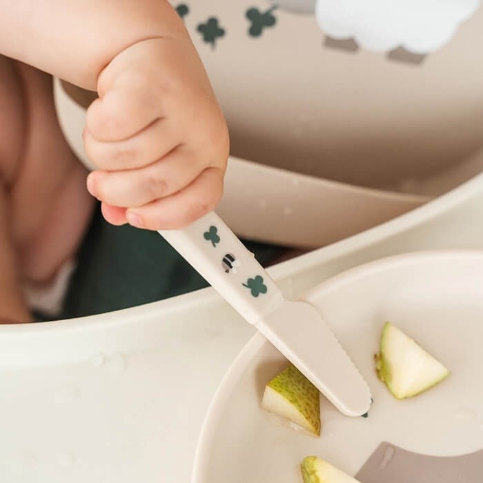 Sztućce dla dziecka Foodie Tiny Farm Sand / Done by Deer