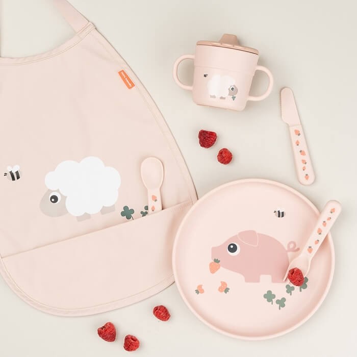 Talerzyk dla dziecka Foodie Tiny Farm Powder / Done by Deer