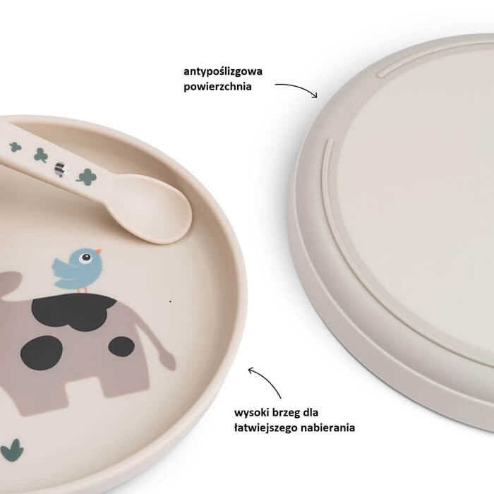 Talerzyk dla dziecka Foodie Tiny Farm Sand / Done by Deer