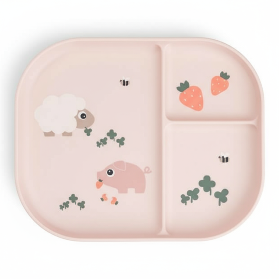 Talerzyk dzielony Foodie Tiny Farm Powder / Done by Deer