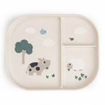 Talerzyk dzielony Foodie Tiny Farm Sand / Done by Deer
