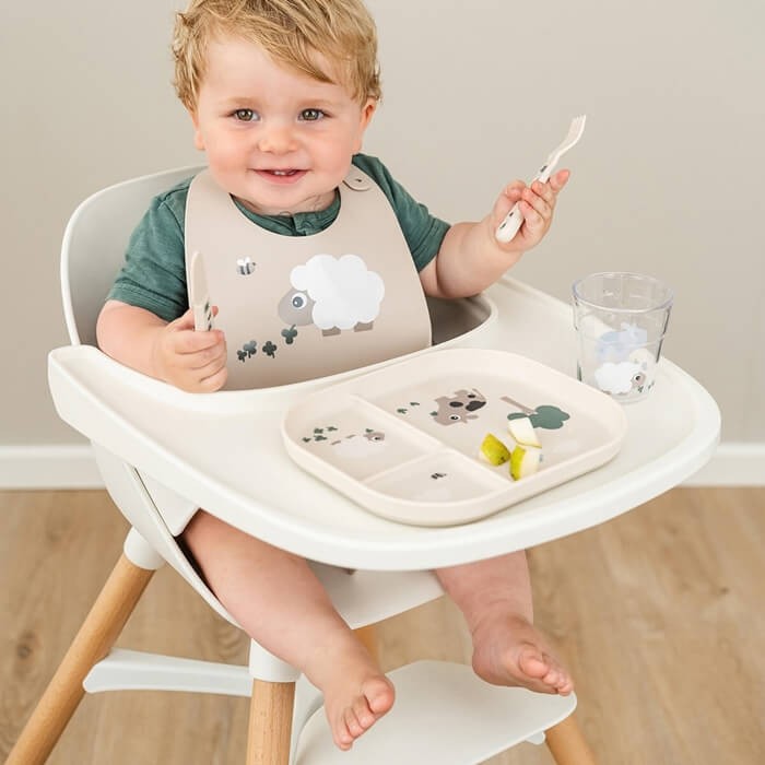 Talerzyk dzielony Foodie Tiny Farm Sand / Done by Deer